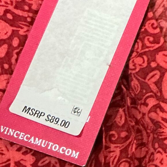 Vince Camuto Women's Pintuck Flutter Sleeve Floral Pattern Voile Blouse Size Sm - Picture 13 of 16